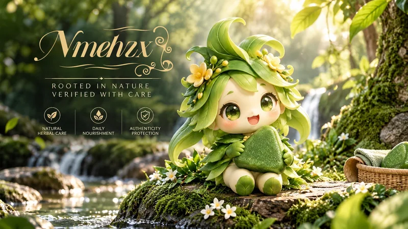 The NME green forest companion holding a green triangular soap in the supplied brand illustration.